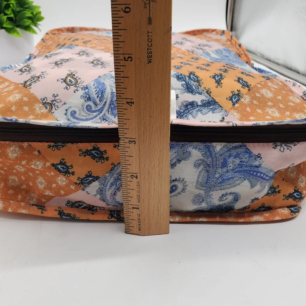 ♤ Free People x Understated Paisley with Leather Zip Up Travel Cube with Handle
